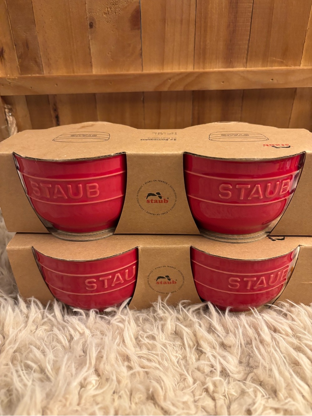 NIB 2 sets Staub large round ramekins prep bowls